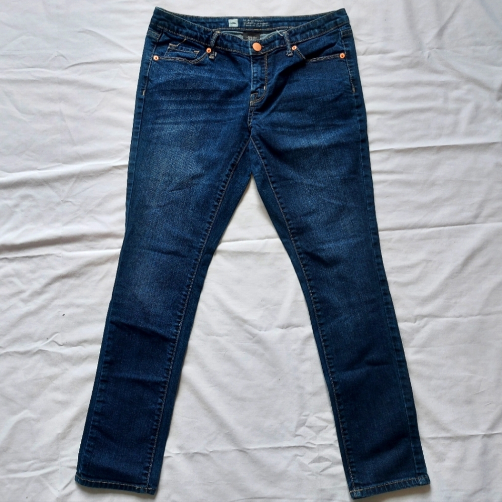 Massimo Womens Modern Skinny Dark Wash Blue Jeans, Size 8 S/C